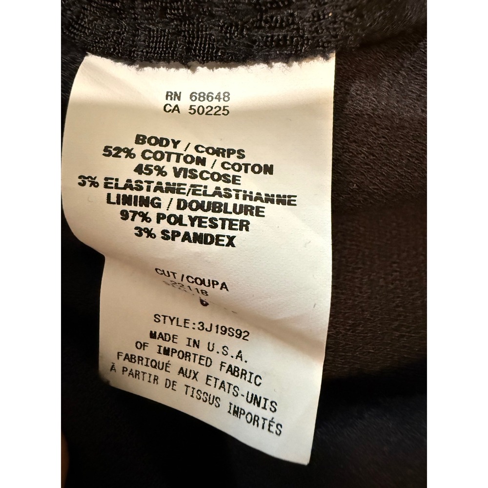 ABS Allen Schwartz Black Jacquard Cowl Neck Sheath Dress 6 3J19S92 Made in USA - Picture 3 of 7